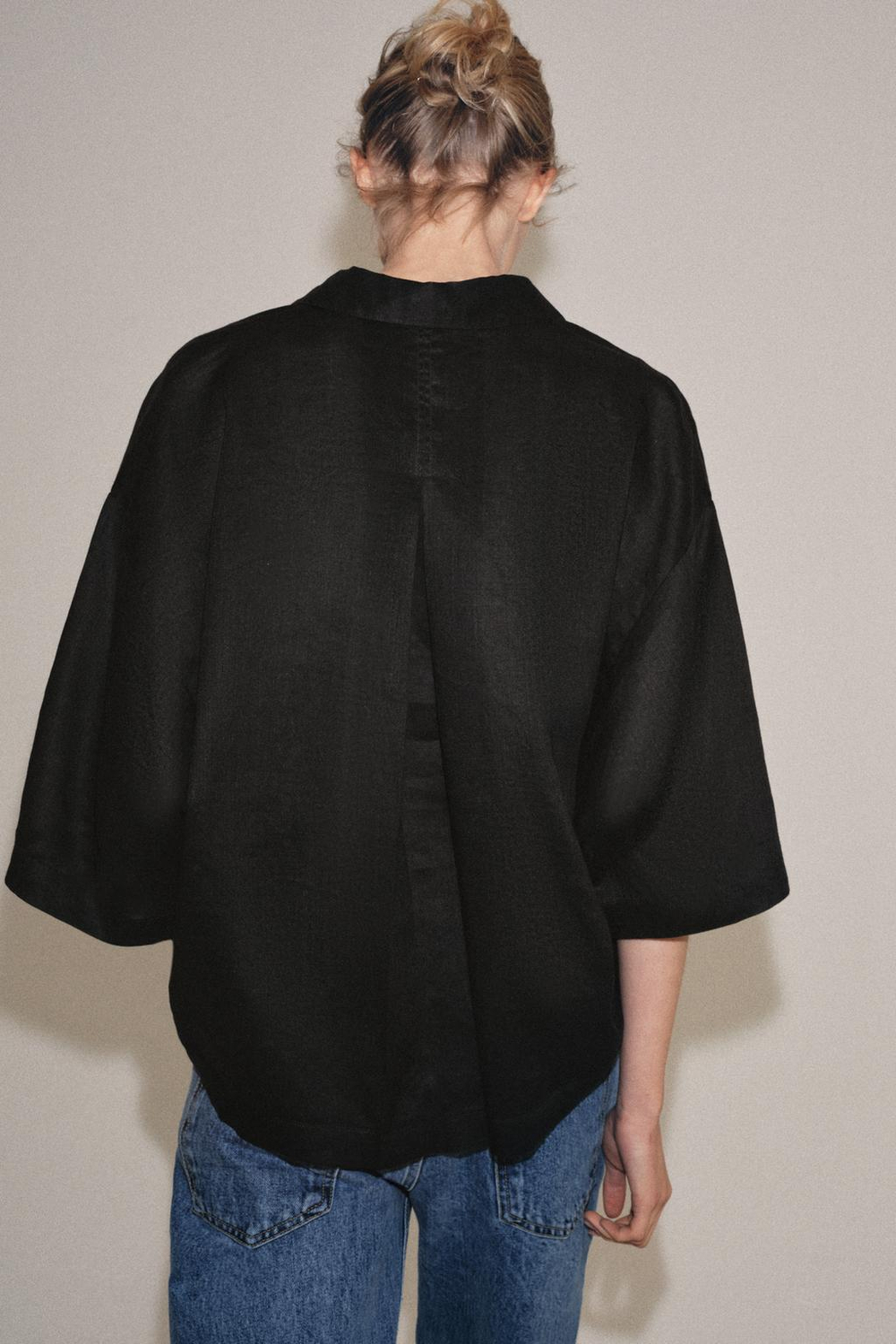 ZARA СТРУЯЩАЯСЯ РУБАШКА ОВЕРСАЙЗ — ZW COLLECTION, КОРИЧНЕВЫЙ