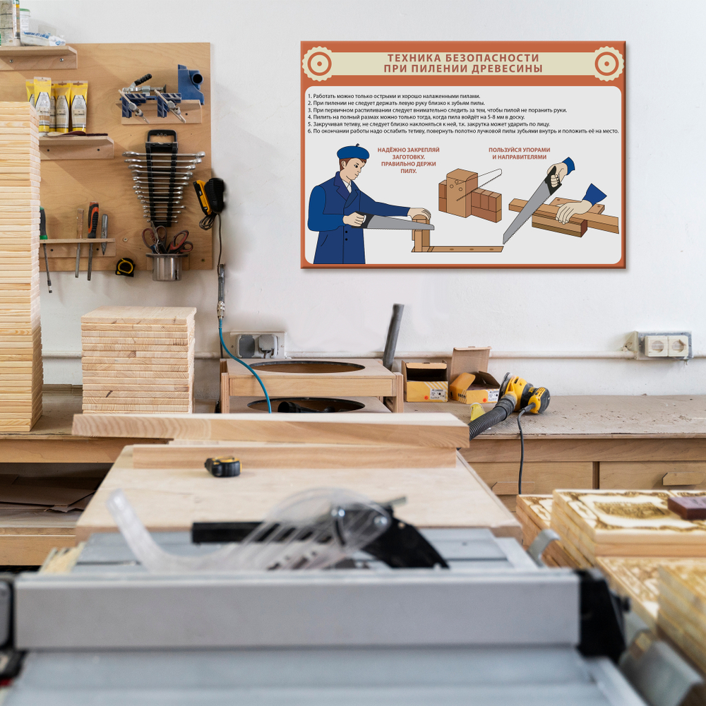 Стенд Техника безопасности при пилении древесины 150000839