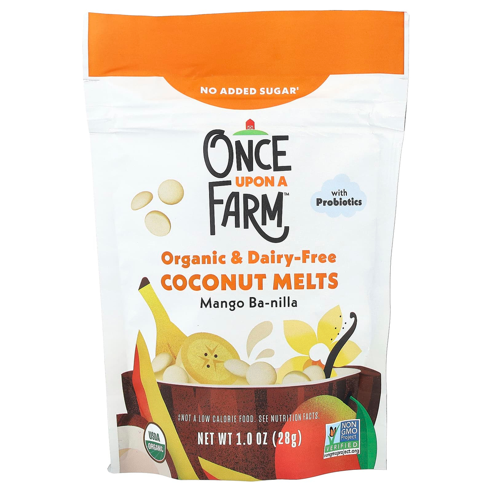 Once Upon A Farm, Organic Coconut Melts, для малышей, со вкусом манго, 28 г (1 унция)