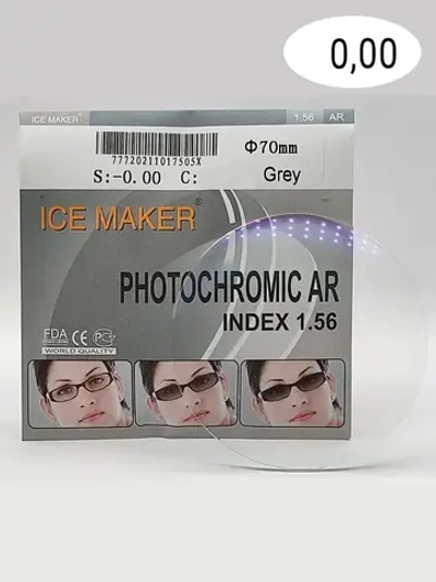 Линза для очков стигматич. 1шт  ICE MAKER 0.00  d 70 ind 1.5