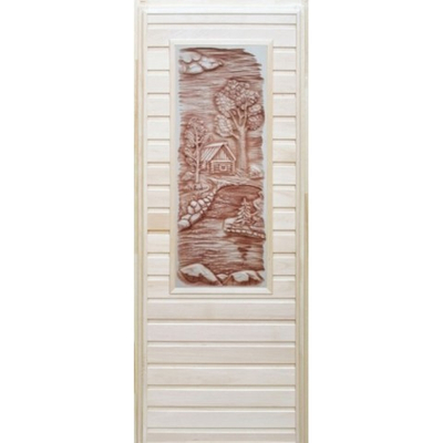 Дверь глухая с панно 3D "Одинокая ёлка" 1100х400