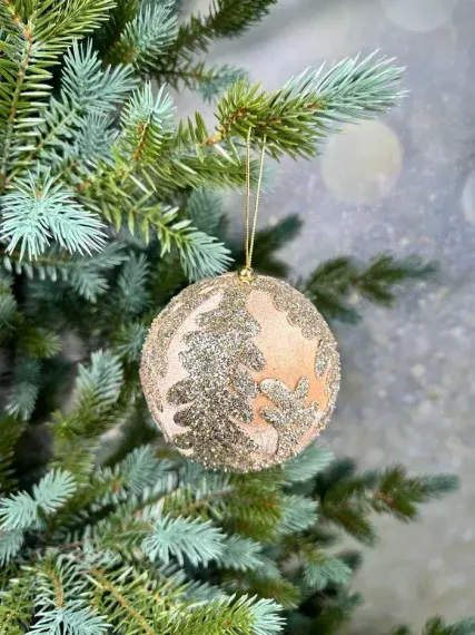 Винтажный шар Эрмитаж 10 см., бежевый, 1 шт., Christmas DeLuxe (86540)