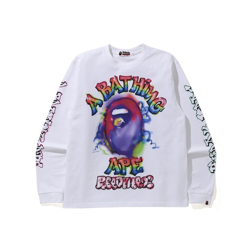 A Bathing Ape X Readymade Spray Wide L S Tee