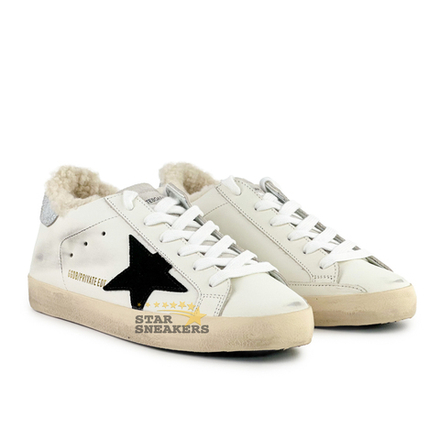 Кеды женские с мехом Golden Goose Superstar