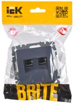 BRITE Розетка двойная RJ11+RJ45 кат.5E РК/Т12-БрМ маренго IEK