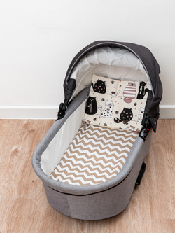 Комплект в коляску двухсторонний Коты