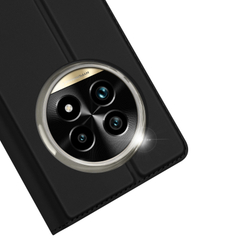 Чехол книжка из PU кожи черного цвета от Dux Ducis для Realme 13 Pro и 13 Pro+, серия Skin Pro Series Case