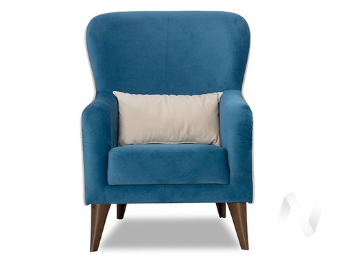 Кресло Вояж 7 Карат 33 (синий однотон)/Карат 02 (молочно-кремовый однотон)