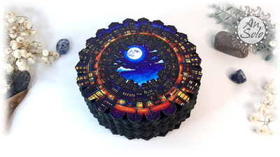 Большая деревянная шкатулка "Тайны ночного города"