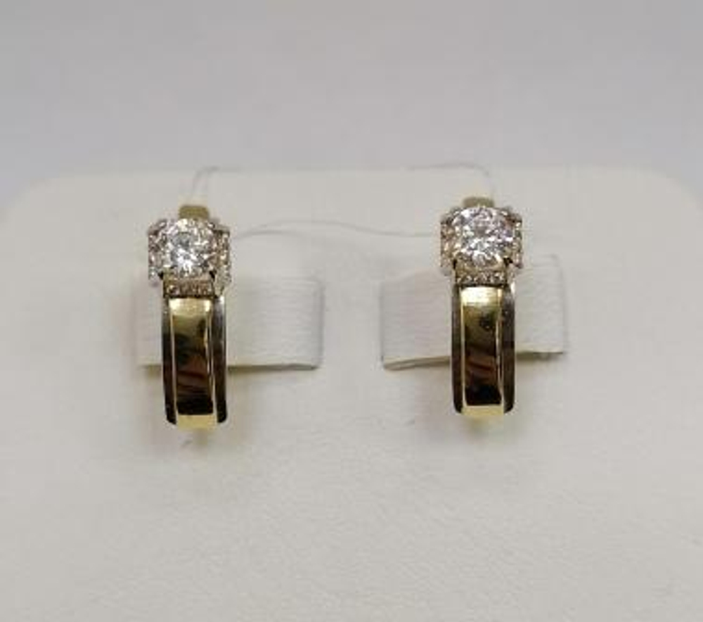 Серьги из золота с фианитами