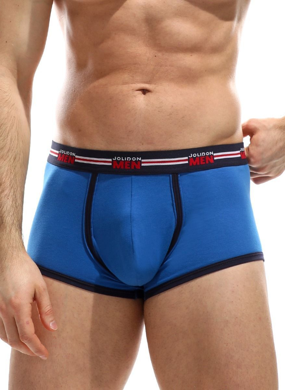 Мужские трусы-боксеры с логотипом Jolidon Men и контрастной тесьмой (Размер: L) (Цвет: красный)