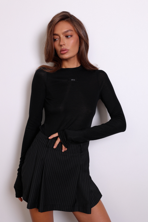 Лонгслив черный премиум