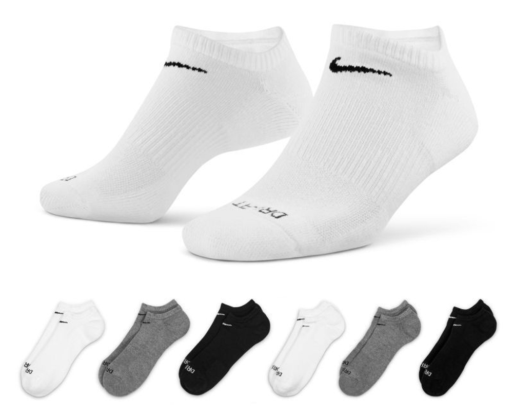 Теннисные носки Nike Everyday Plus Cushioned Training No-Show Socks 6P - разноцветный