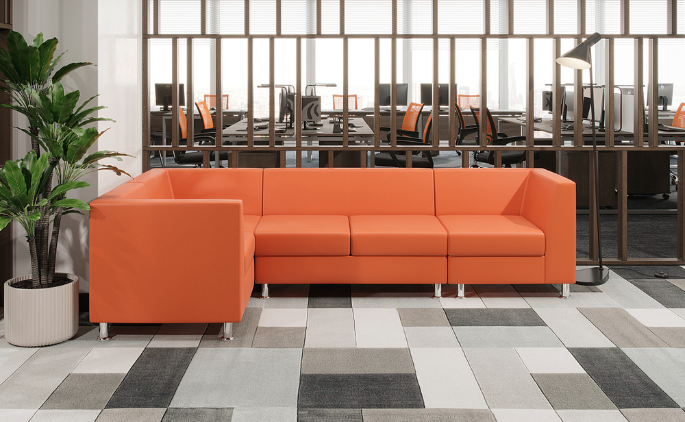 Секция с подлокотником трехместная ПРАЙМ