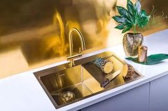 Мойка Akisame 78-LG-R нерж.сталь/светлое золото(арт.4973086)