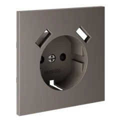 Накладка для розетки с заземлением и защитными шторками, с USB A+A, S70 (капучино)