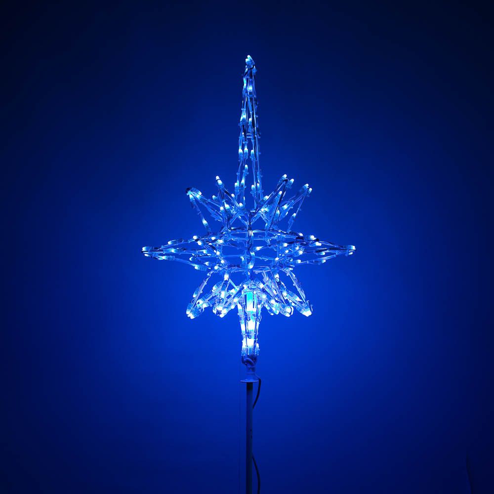 Световая макушка (навершие) «Роза ветров-Ежик» 3D RGB - синяя