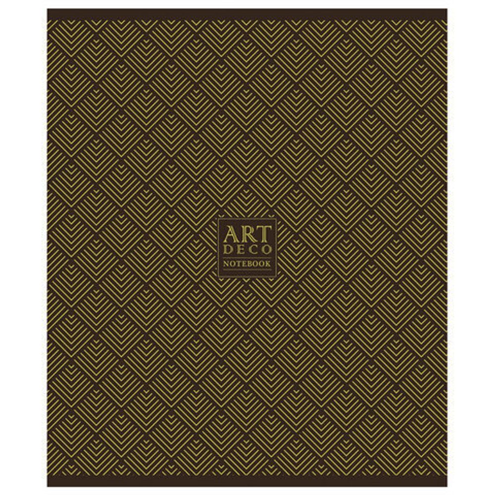 Тетрадь А5, 48 л., ПЗБМ, скоба, клетка, матовая ламинация, фольга, "АРТ ДЕКО" (5 видов), 029181