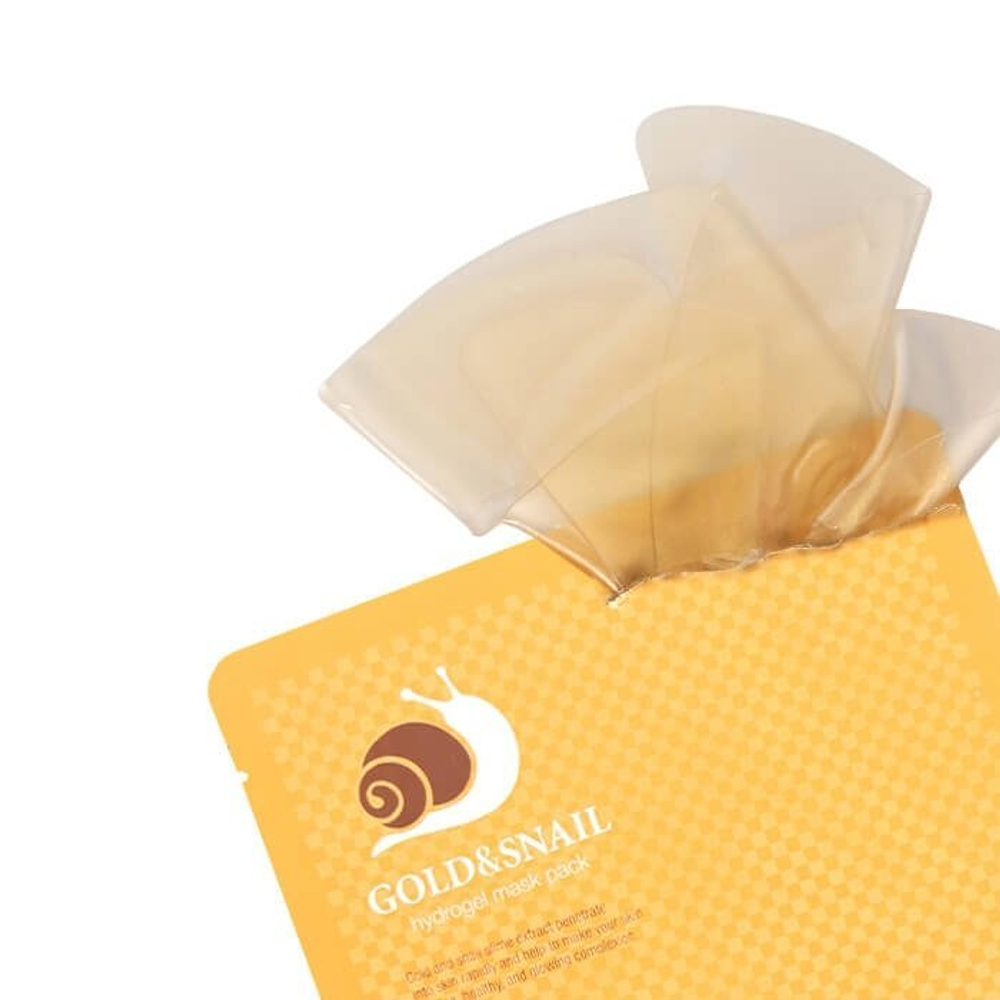 Petitfee Маска гидрогелевая с золотом и муцином улитки - Gold&snail hydrogel mask, 30г, шт