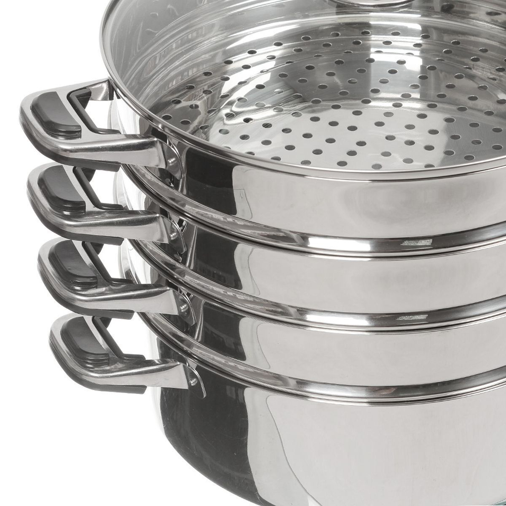 Мантоварка сталь, 30 см, 21.5 л, 4 секц, Катунь, крышка стекло, КТ-304A/Т