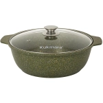 Кастрюля-жаровня 3л «Trendy style» (malachite) со стеклянной крышкой ж31tsml