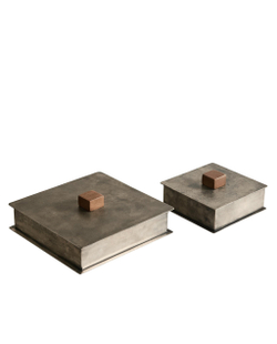 Zara Home Коробка для хранения из нержавеющей стали, цвет серый, 10.5 см