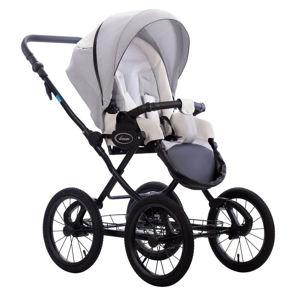 Детская коляска AroTeam Moreno SL 2 в 1 07 св.серый+белая кожа