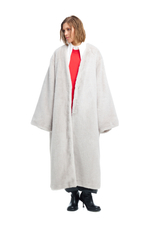 Шуба длинная с манишкой COMEBACK Gray