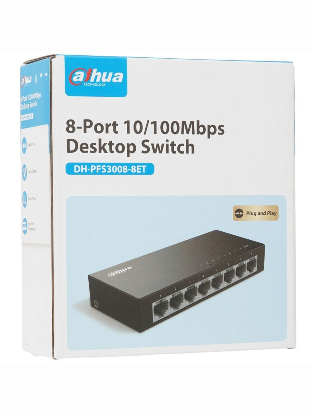 Коммутатор Dahua DH-PFS3008-8ET