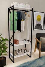 Обувница с вешалкой для одежды - белый