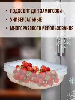 Контейнеры одноразовые пластиковые с крышкой 500 мл, 10 ШТ
