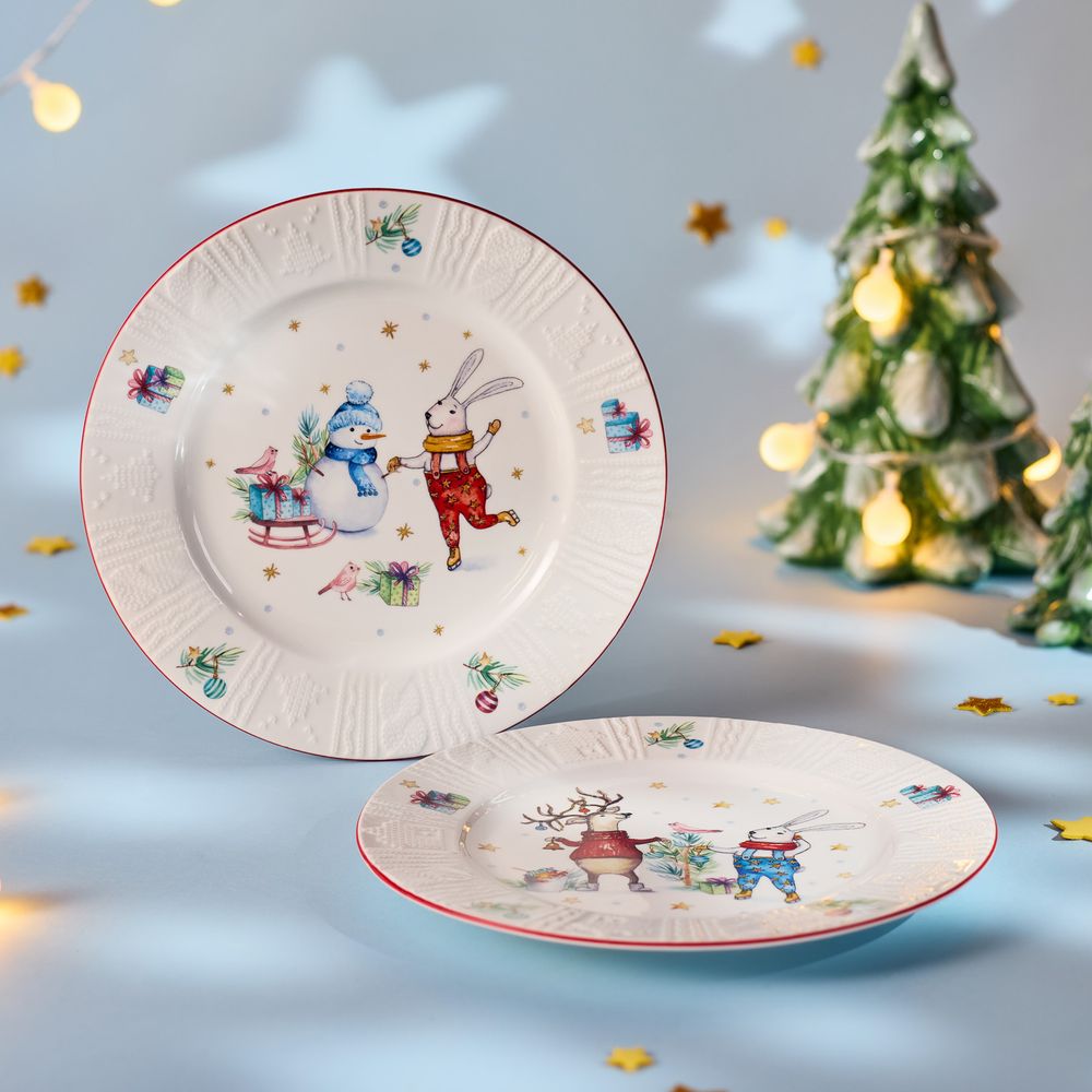 НАБОР ТАРЕЛОК ЗАКУСОЧНЫХ LEFARD "WINTER STORY" 2 ШТ. 20 СМ (КОР=18НАБ.)
