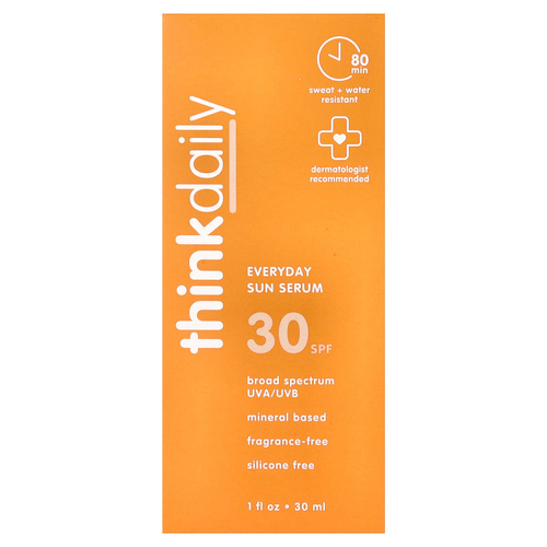 think, Thinkdaly, сыворотка для загара для ежедневного использования, SPF 30, без отдушек, 30 мл (1 жидк. унция)