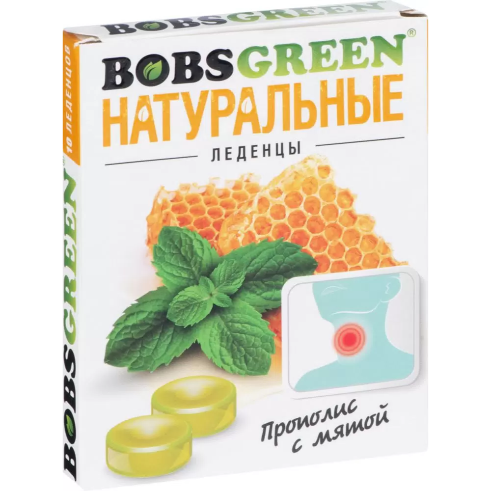 Леденцы BobsGreen Прополис с мятой 32 гр