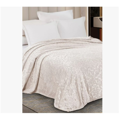 Плед Супер Софт пл 250г SKANDI Тиснение (молочный), р. 200*220