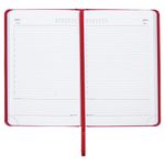 Ежедневник недатированный А5 138х213 мм BRAUBERG "Rainbow" под кожу, 136 л., красный, 111667