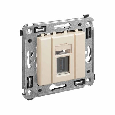 USB 3.0 розетка одинарная в стену, тип А-А, "Avanti", "Ванильная дымка"