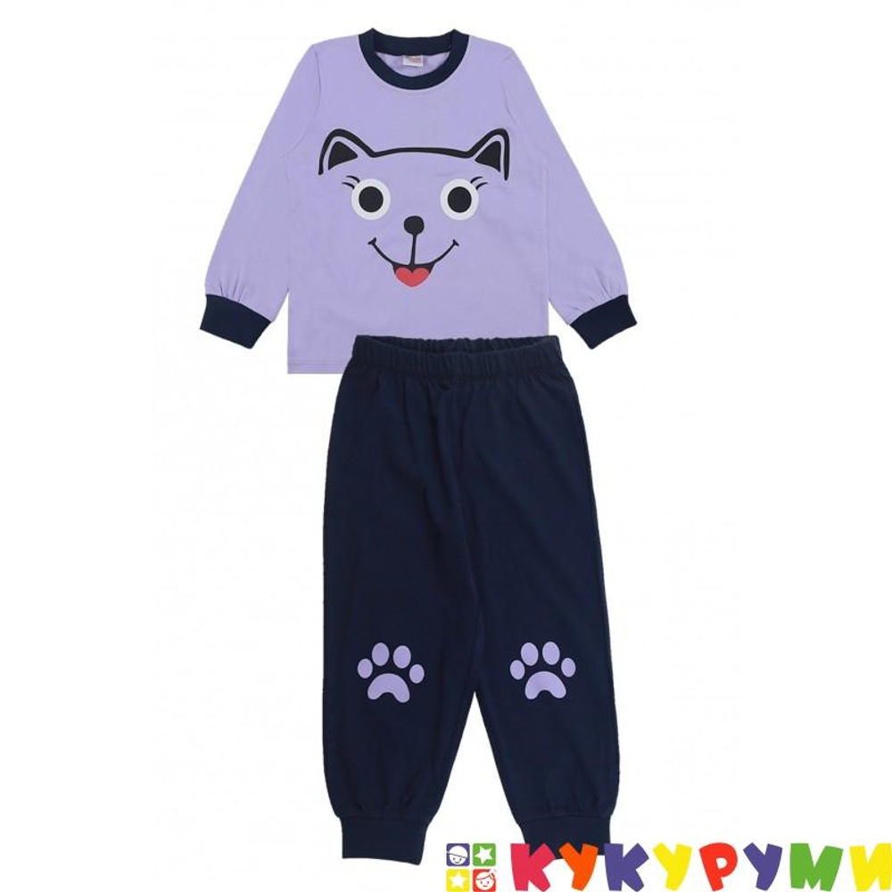 Пижама для девочки 2-5 лет Интрелок 100% Хлопок BONITO KIDS  молочный BK1549D