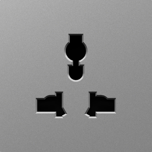 Накладка для розетки мультистандарт, со шторками 16A 250 В~, сталь, серия A07