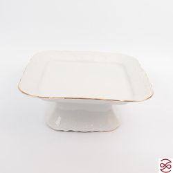 Поднос на ножке Bernadotte Белый узор 26см