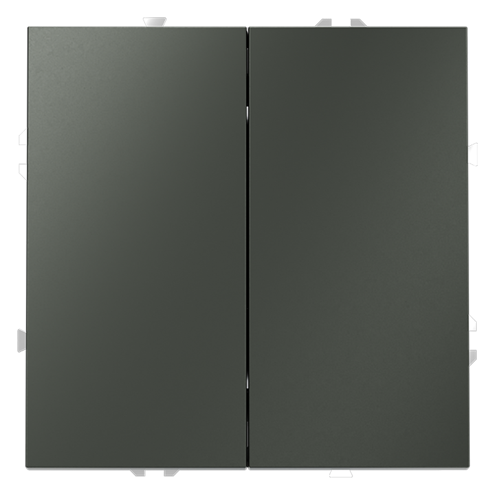 Проходной переключатель встраиваемый VOLTUM S70 двухклавишный 10А, (титан)