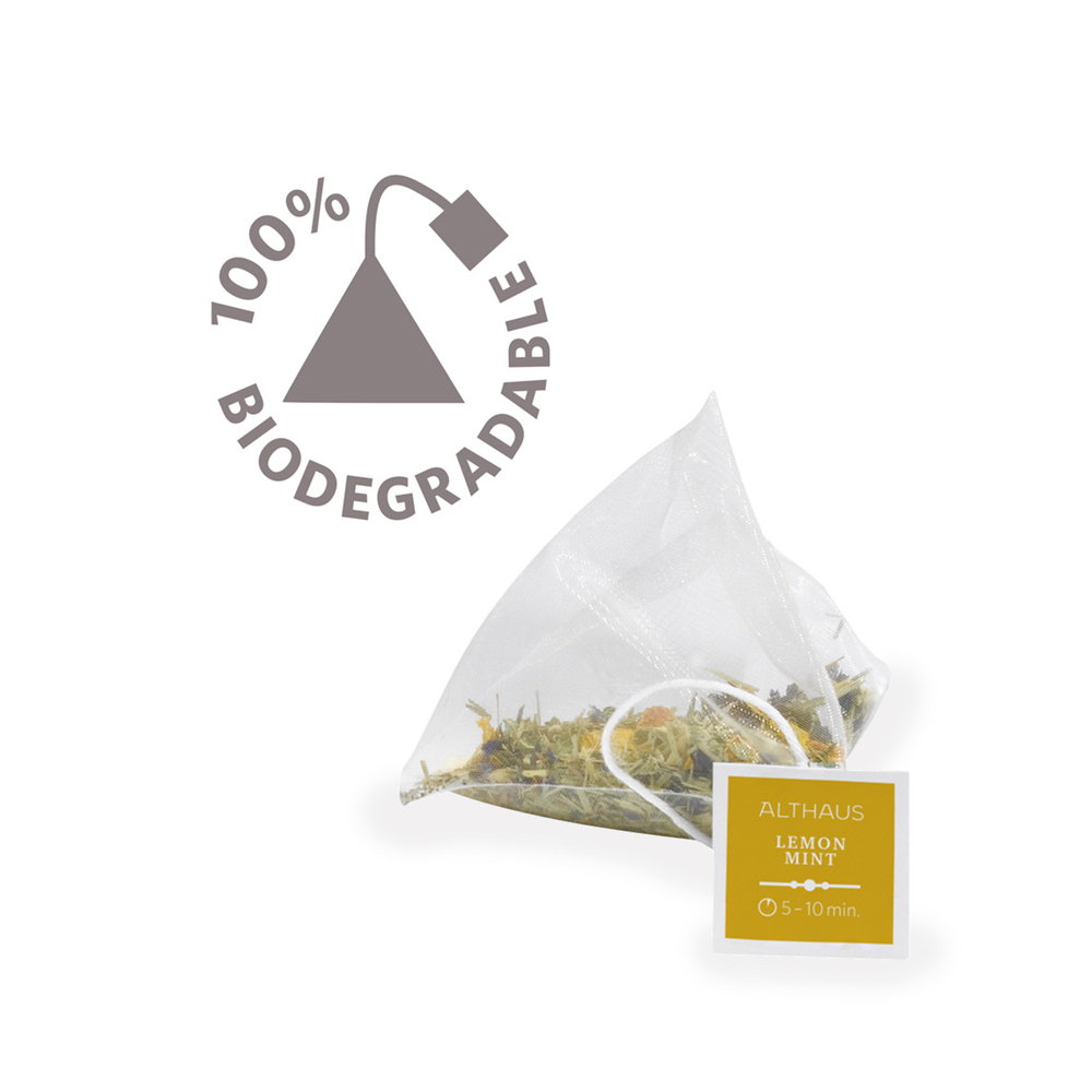 Чайный напиток травяной Althaus Lemon Mint Pyra Pack в пирамидках, 15 шт