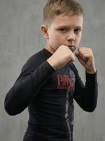 Рашгард детский черный с длинным рукавом Рать2 красная