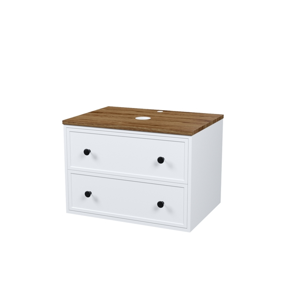 Тумба подвесная IDDIS Torr, со столешницей МДФ, макадамия орех, 70 см, белый матовый, TOR70WMi95K