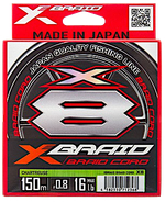 Шнур YGK X-Braid Braid Cord X8 150м Chartreuse #1.0 0.165мм 9.0кг 1шт 20lb