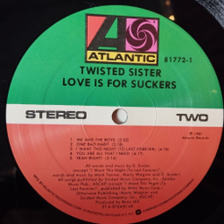 Винтажная виниловая пластинка LP Twisted Sister Love Is For Suckers (USA 1987) Tonight