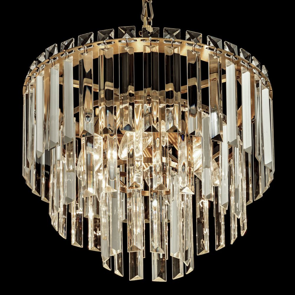 Citilux Фонда CL303163 Люстра хрустальная подвесная Бронза