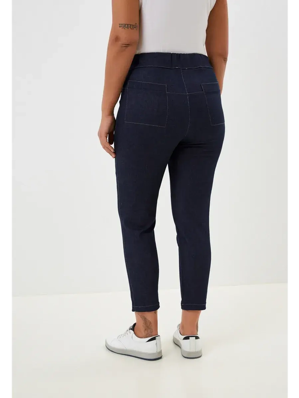 Брюки джинсовые прямые укороченные