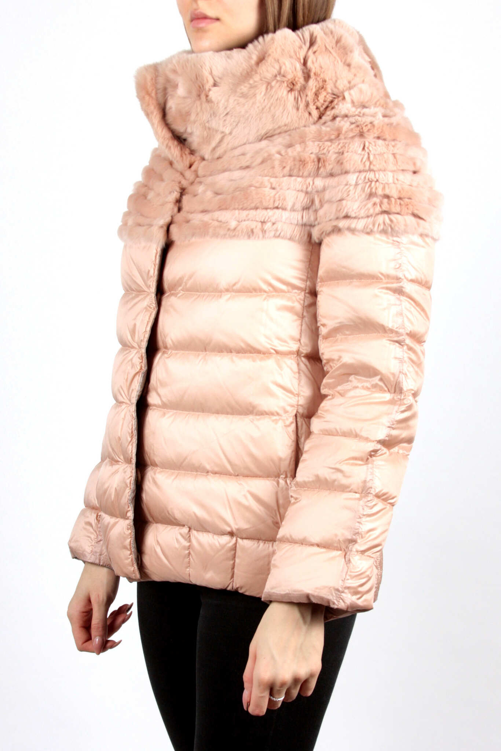 Куртка DIEGO M 406 бежевая розовым, кролик