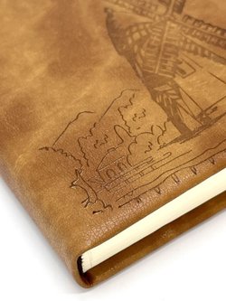 Блокнот 128 л А5 линейка мельница св.коричневый (7675-3)